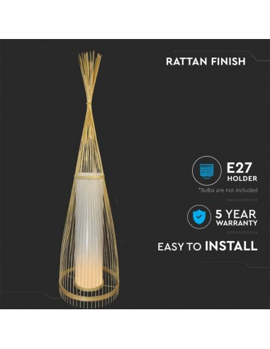 40571-Lampadario LED in Legno a Terra con Portalampada E Max  hcm -5