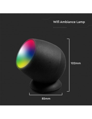 405851-Lampada LED da Tavolo  Smart WiFi Compatibile con Google Assistent e Amazon Alexa RGB  in CCT Dimmerabile Colore Nero-3