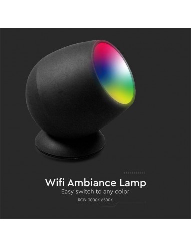 405851-Lampada LED da Tavolo  Smart WiFi Compatibile con Google Assistent e Amazon Alexa RGB  in CCT Dimmerabile Colore Nero-7