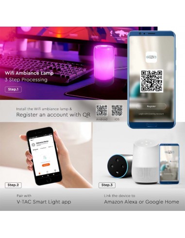 405871-Lampada Smart LED RGB  da Tavolo Dimmerabile con WiFi e Bluetooth-7