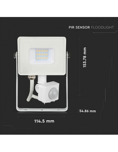 433-Faro LED Chip Samsung  con Sensore di Movimento e Crepuscolare e Interruttore Manuale di Bloccaggio Colore Bianco  -3
