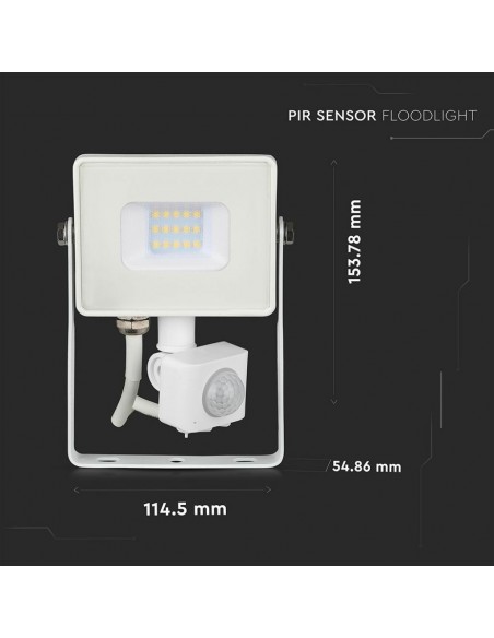 433-Faro LED Chip Samsung  con Sensore di Movimento e Crepuscolare e Interruttore Manuale di Bloccaggio Colore Bianco  -3