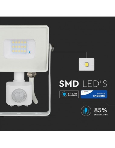 433-Faro LED Chip Samsung  con Sensore di Movimento e Crepuscolare e Interruttore Manuale di Bloccaggio Colore Bianco  -6