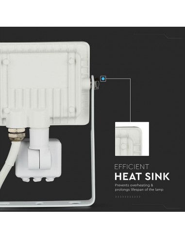 433-Faro LED Chip Samsung  con Sensore di Movimento e Crepuscolare e Interruttore Manuale di Bloccaggio Colore Bianco  -7