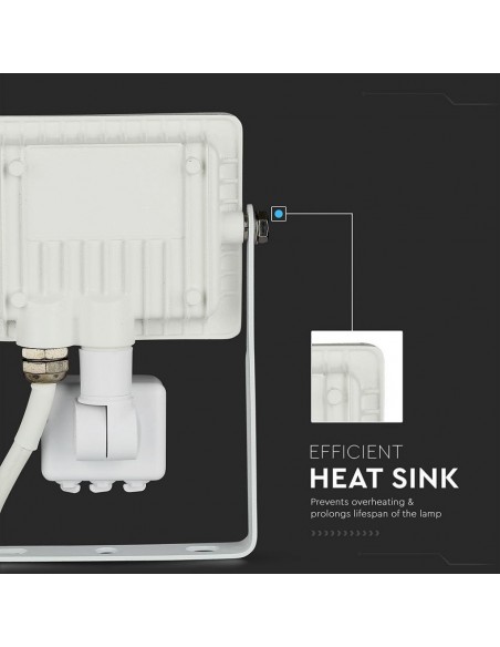 435-Faro LED Chip Samsung  con Sensore di Movimento e Crepuscolare e Interruttore Manuale di Bloccaggio Colore Bianco  -7