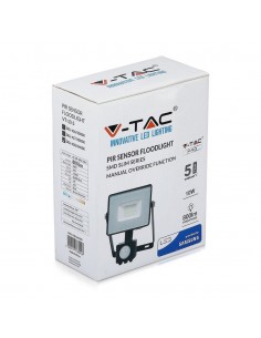 436-Faro LED Chip Samsung  con Sensore di Movimento e Crepuscolare e Interruttore Manuale di Bloccaggio Colore Nero  -1 2