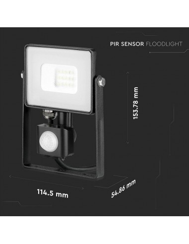 436-Faro LED Chip Samsung  con Sensore di Movimento e Crepuscolare e Interruttore Manuale di Bloccaggio Colore Nero  -3