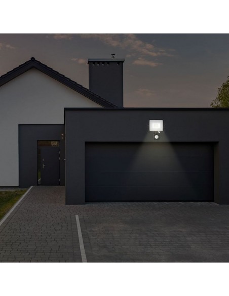 436-Faro LED Chip Samsung  con Sensore di Movimento e Crepuscolare e Interruttore Manuale di Bloccaggio Colore Nero  -5