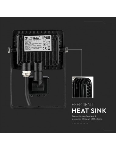 436-Faro LED Chip Samsung  con Sensore di Movimento e Crepuscolare e Interruttore Manuale di Bloccaggio Colore Nero  -7