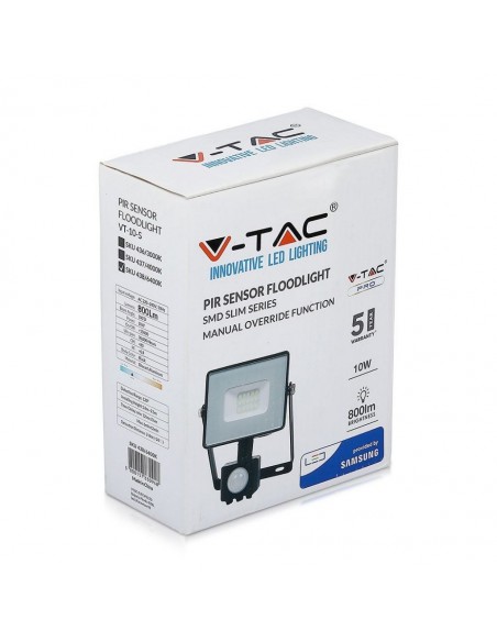 437-Faro LED Chip Samsung  con Sensore di Movimento e Crepuscolare e Interruttore Manuale di Bloccaggio Colore Nero  -2