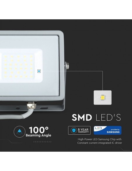 454-Faro LED SMD Chip Samsung  Colore Grigio  -6