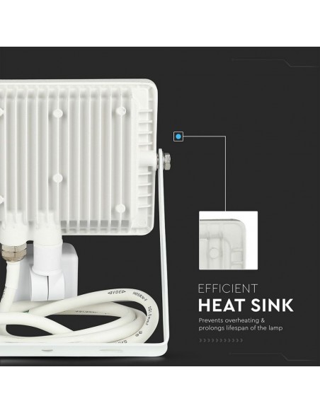 457-Faro LED Chip Samsung  con Sensore di Movimento e Crepuscolare e Interruttore Manuale di Bloccaggio Colore Bianco  -7