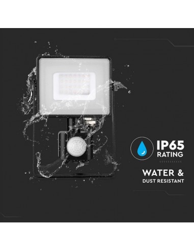 460-Faro LED Chip Samsung  con Sensore di Movimento e Crepuscolare e Interruttore Manuale di Bloccaggio Colore Nero  -6