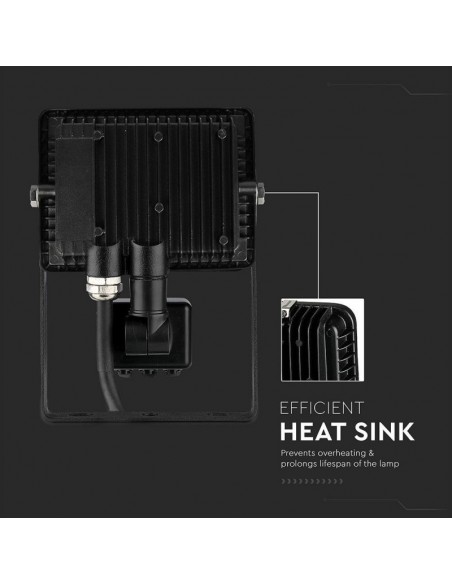 460-Faro LED Chip Samsung  con Sensore di Movimento e Crepuscolare e Interruttore Manuale di Bloccaggio Colore Nero  -7