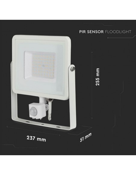466-Faro LED Chip Samsung  con Sensore di Movimento e Crepuscolare e Interruttore Manuale di Bloccaggio Colore Bianco  -3