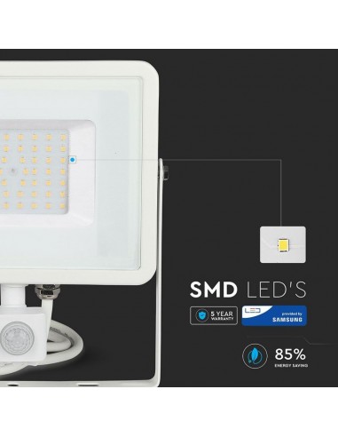 466-Faro LED Chip Samsung  con Sensore di Movimento e Crepuscolare e Interruttore Manuale di Bloccaggio Colore Bianco  -6