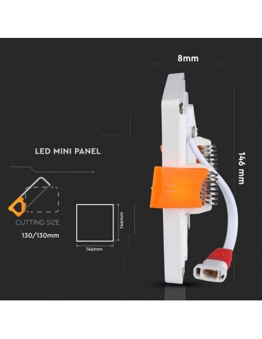 4948-Mini Pannello LED  LM/W Montaggio ad Incasso Quadrato -3