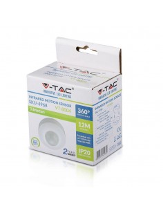 4968-Sensore di Movimento a Infrarossi  Montaggio a Plafone Colore Bianco Max  IP-1 2