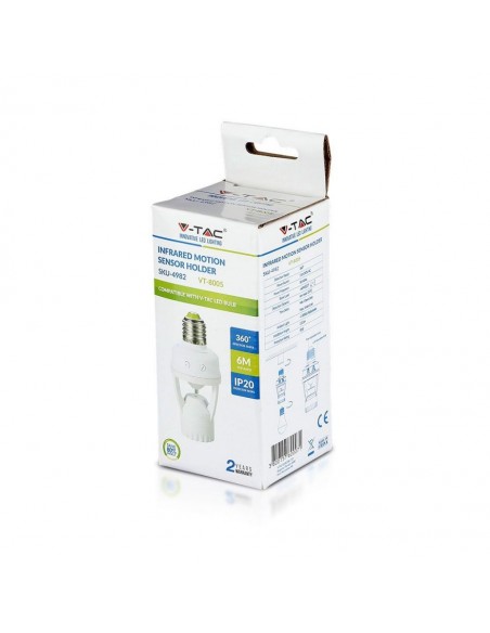 4982-Portalampada E con Sensore di Movimento a Infrarossi  Max  IP-2
