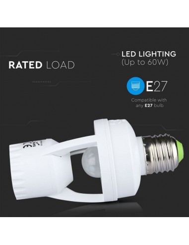 4982-Portalampada E con Sensore di Movimento a Infrarossi  Max  IP-5