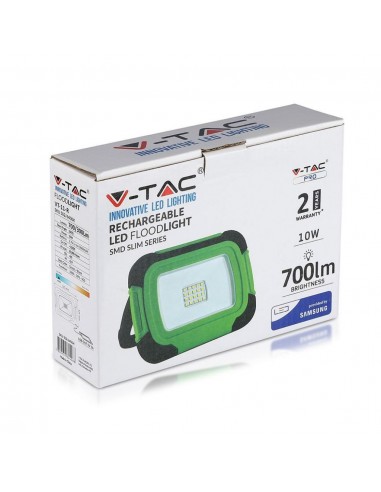 502-Faro LED Chip Samsung  Ricaricabile con Sos Flash Colore Nero e Verde  IP-2