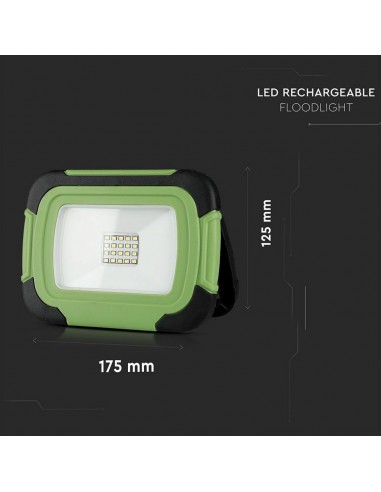 503-Faro LED Chip Samsung  Ricaricabile con USB Colore Nero e Verde  IP-3