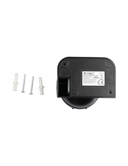 5077-Sensore di Movimento a Infrarossi  Orientabile Montaggio a Plafone Colore Nero Max  IP-6