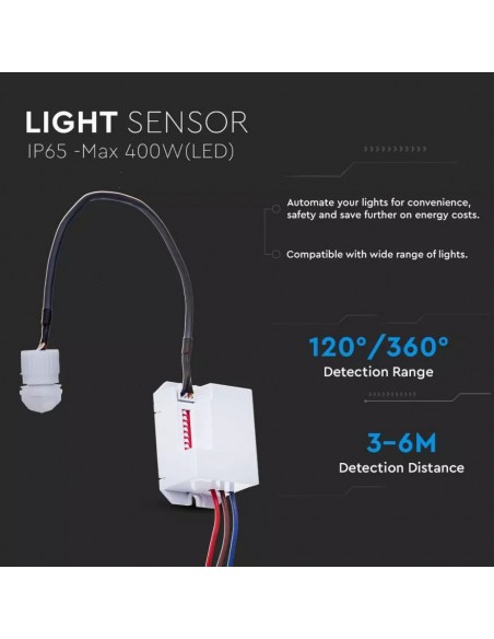 5082-Sensore di Movimento a Infrarossi - Colore Bianco Max  IP-4