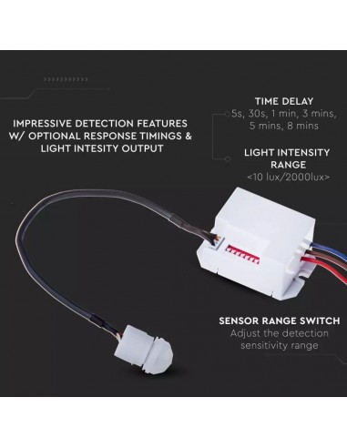 5082-Sensore di Movimento a Infrarossi - Colore Bianco Max  IP-6