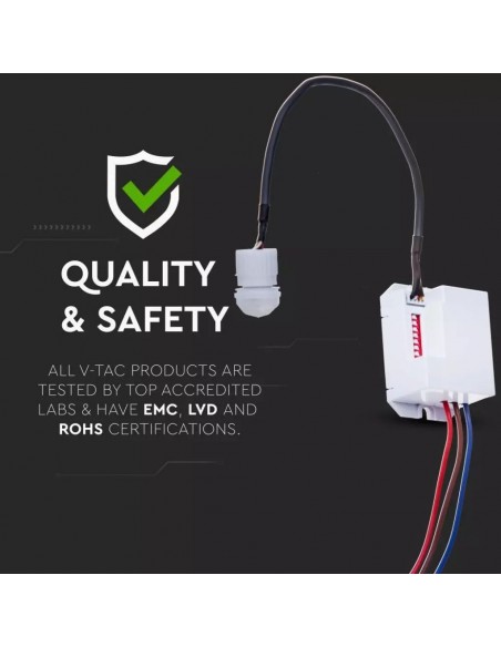 5082-Sensore di Movimento a Infrarossi - Colore Bianco Max  IP-7