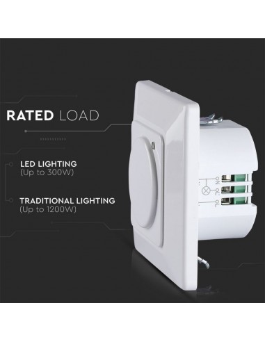 5083-Sensore di Movimento a Microonde  Montaggio a Plafone Colore Bianco Max  IP-5