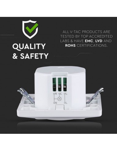 5083-Sensore di Movimento a Microonde  Montaggio a Plafone Colore Bianco Max  IP-7