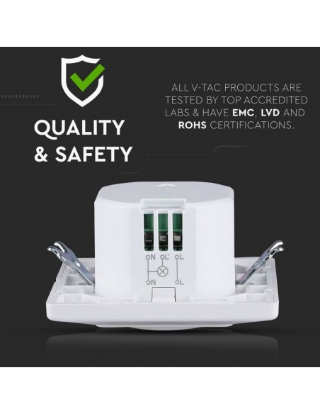 5083-Sensore di Movimento a Microonde  Montaggio a Plafone Colore Bianco Max  IP-7