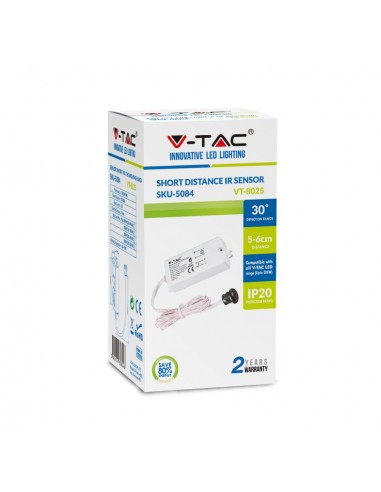 5084-Sensore di Movimento a Infrarossi  Attivazione tramite Movimento a Corto Raggio -cm Colore Bianco Max  IP-2