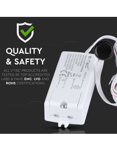 5085-Sensore di Movimento a Infrarossi  Attivazione tramite Apertura/Chiusura Porta -cm Colore Bianco Max  IP-5