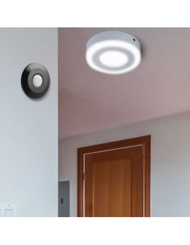 5087-Sensore di Movimento a Infrarossi  Montaggio a Plafone Colore Nero Max  IP-3