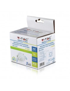 5091-Sensore di Movimento a Microonde  Orientabile Montaggio a Incasso Colore Bianco Max  IP-1 2