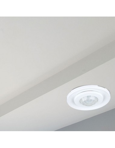 5091-Sensore di Movimento a Microonde  Orientabile Montaggio a Incasso Colore Bianco Max  IP-3