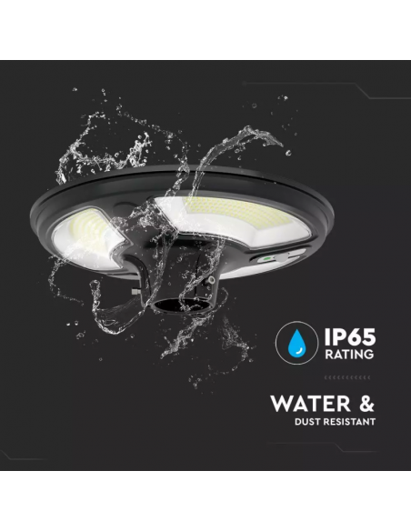 Lampada Solare LED da giardino 10W con Sensore di movimento, Telecomando e timer IP65 6500K