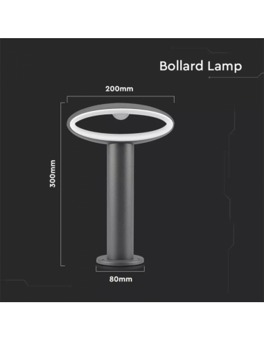 5154-Lampada LED da Giardino Fissaggio a Terra  Colore Grigio Scuro hcm  IP-2