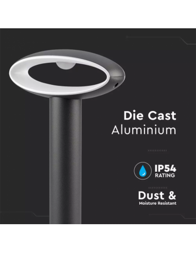 5154-Lampada LED da Giardino Fissaggio a Terra  Colore Grigio Scuro hcm  IP-4