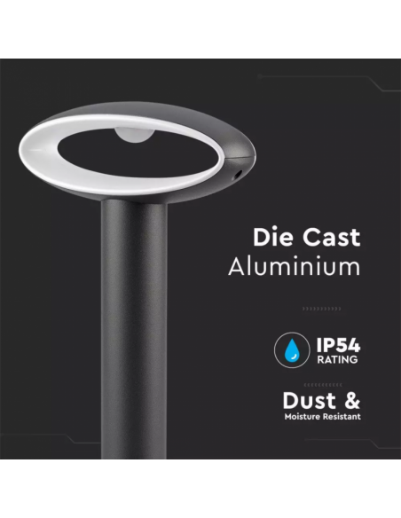 5154-Lampada LED da Giardino Fissaggio a Terra  Colore Grigio Scuro hcm  IP-4