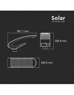 5505-Lampada LED da Giardino  Con Pannello Solare  con On/Off e Sensore PIR -1 2