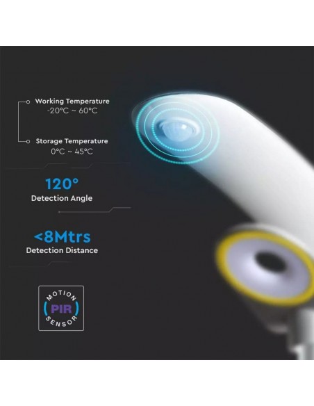 5505-Lampada LED da Giardino  Con Pannello Solare  con On/Off e Sensore PIR -7