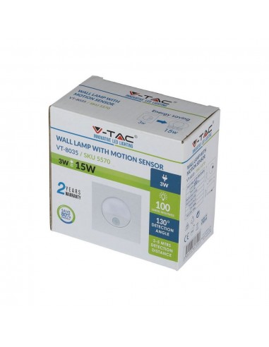 5570-Punto Luce LED da Incasso Quadrato  con Sensore Colore Bianco -2