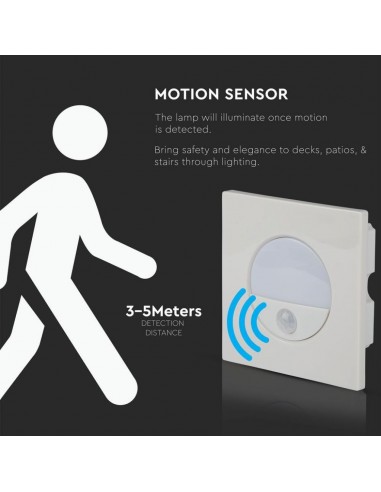 5570-Punto Luce LED da Incasso Quadrato  con Sensore Colore Bianco -6