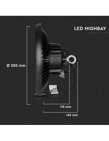 563-Campana Industriale LED Chip Samsung  LM/W UFO Driver MW Mean Well   Dimmerabile -3