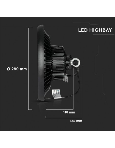 563-Campana Industriale LED Chip Samsung  LM/W UFO Driver MW Mean Well   Dimmerabile -3