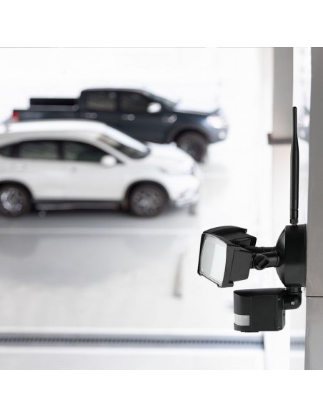 5917-Faro LED  con Sensore PIR e Telecamera WiFi Colore Nero -5