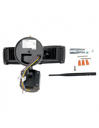 5917-Faro LED  con Sensore PIR e Telecamera WiFi Colore Nero -7